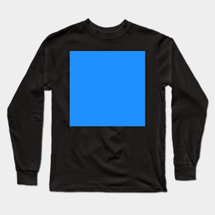 Dodger Blue Simple Long Sleeve T-Shirt